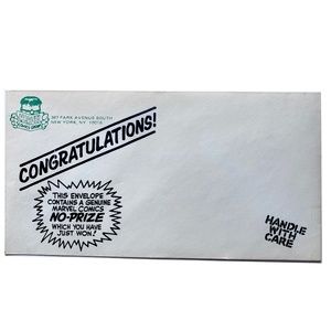 Marvelmania NO PRIZE ENVELOPE - unused vintage marvel comics